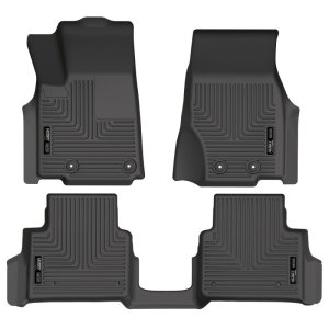 Jeep Grand Cherokee L Floor Liner - 2nd Row Bucket Seats - Husky Liners - WeatherBeater - Black - `21-`23